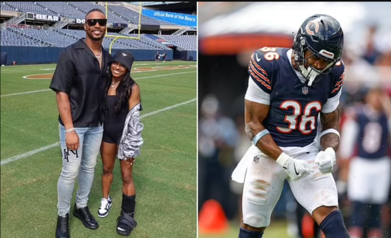 Simone Biles 'almost had a heart attack' after husband Jonathan Owens scored first Bears TD of the season